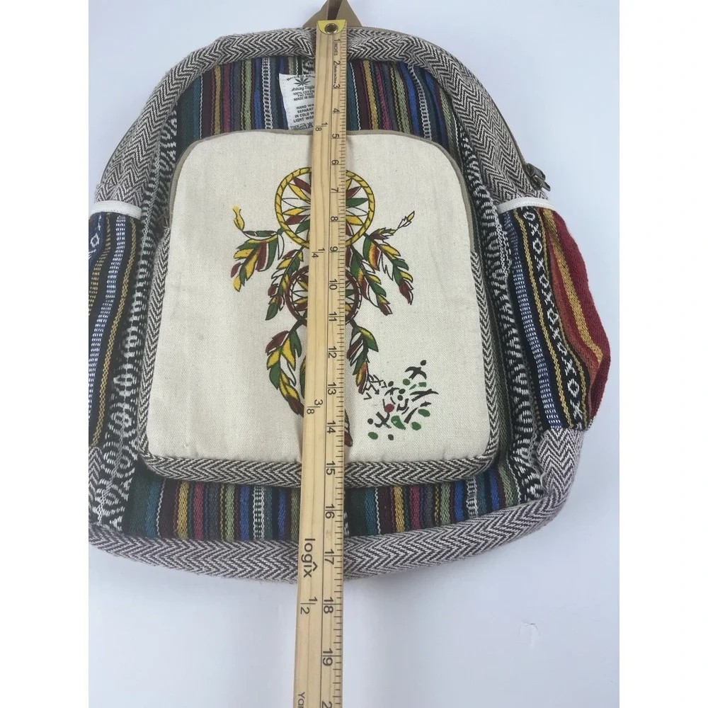 Dream Catcher Hemp Backpack | Eco Friendly | Boho | Handmade | Unisex | Nepal